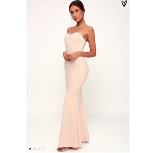 LULUS Stand in the Spotlight Strapless Dress Blush